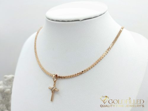 Антиалергично колие "Goldfilled" 45см/3mm + висулка, цвят 18K