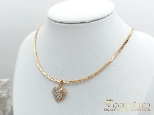 Антиалергично колие "Goldfilled" 45см/3mm + висулка, цвят 18K