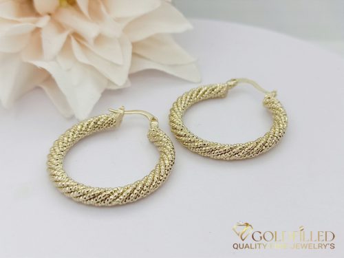 Goldfilled Cercei antialergici cerc răsucit 35mm culoare 14K	