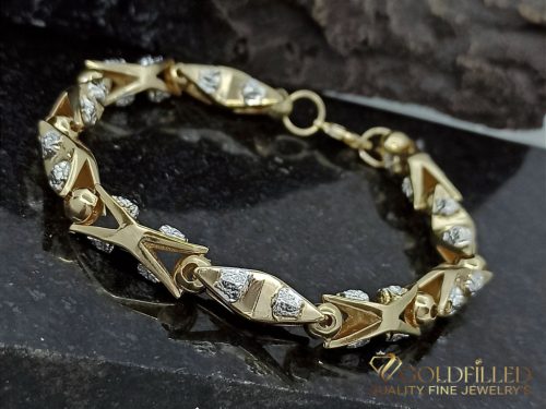 Антиалергична гривна "Goldfilled" 22cm /9mm, многоцветна