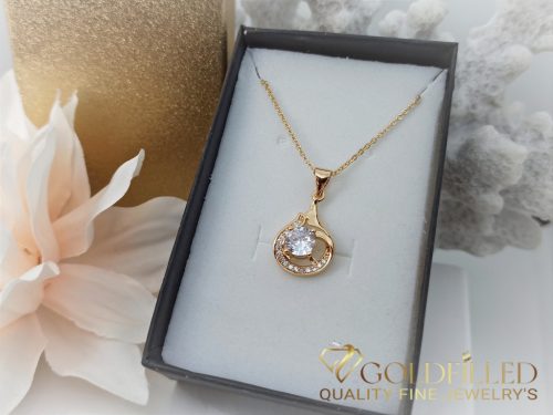 Антиалергично колие "Goldfilled" 45см/1mm + висулка, цвят 18K