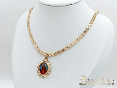 Антиалергично колие "Goldfilled" 50см/4mm + висулка, цвят 18K