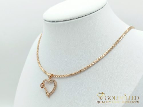 Антиалергично колие "Goldfilled" 45см/3mm + висулка, цвят 18K