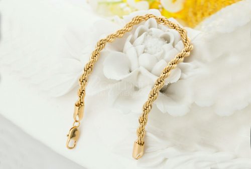 Позлатена антиалергична гривна "Goldfilled" 19cm /3 mm цвят 18K