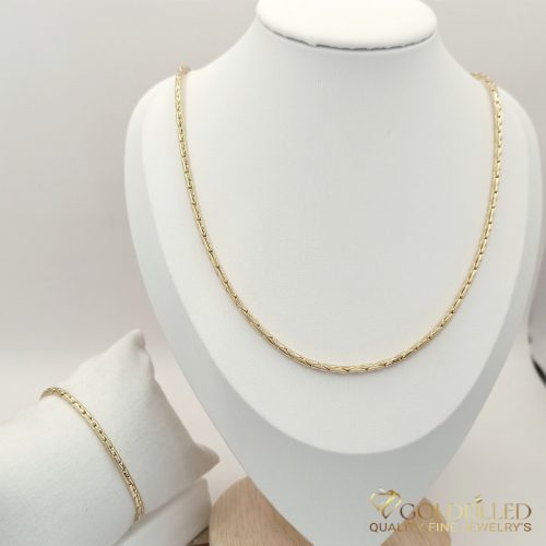 Антиалергично колие "Goldfilled" 60cm /2,5 mm + гривна 19см  цвят 14K