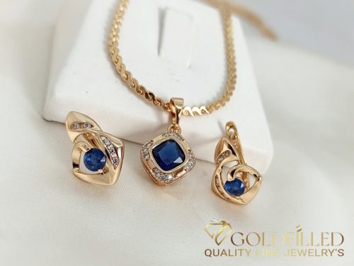 Антиалергично колие "Goldfilled" 45см/2,5мм + висулка + обици 18K