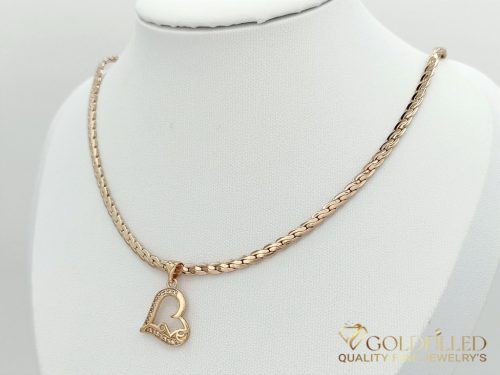 Антиалергично колие "Goldfilled" 55cm/3,6mm + висулка, цвят 18K